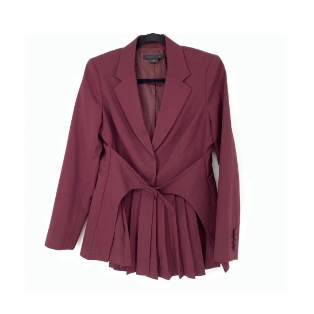 WORTH - Wool Pleated Belted Blazer